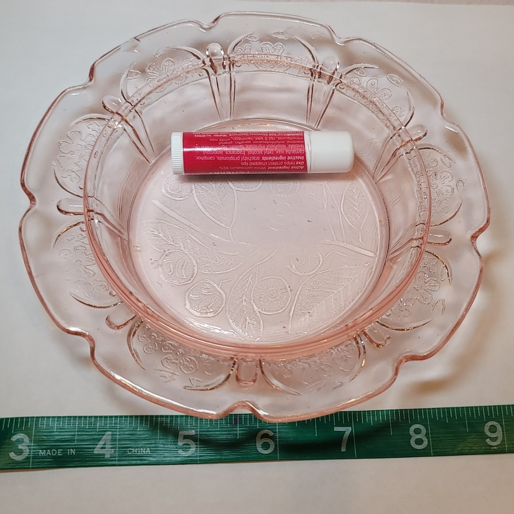 0825.  Jeannette Glass Cherry Blossom ~ Pink Depression Glass ~ Cherry ~ Dish ~ - Picture 8 of 9